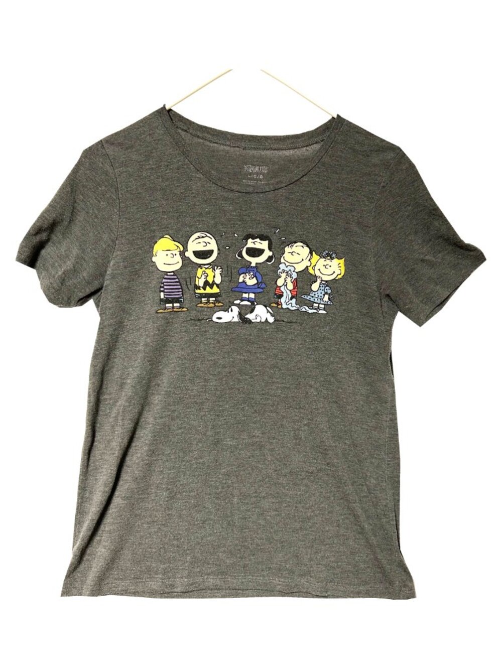 Women's Peanuts Character Gang Heather Gray Short-Sleeve Tee